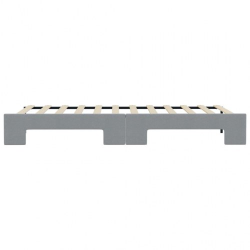 Daybed med udtræk 100×200 cm - stof, lysegrå