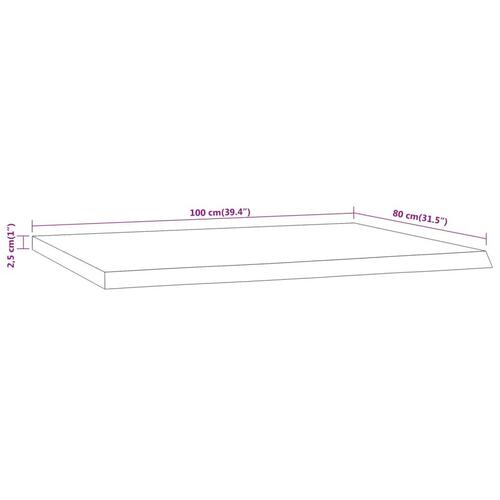 Skrivebordsplade 100x80x2,5 cm rektangulær massivt akacietræ