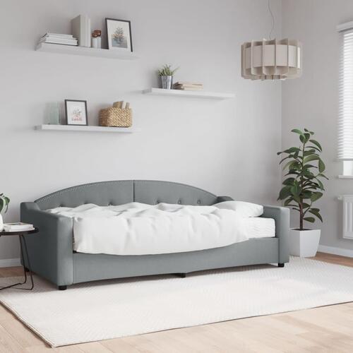 Daybed med madras 90x190 cm stof lysegrå