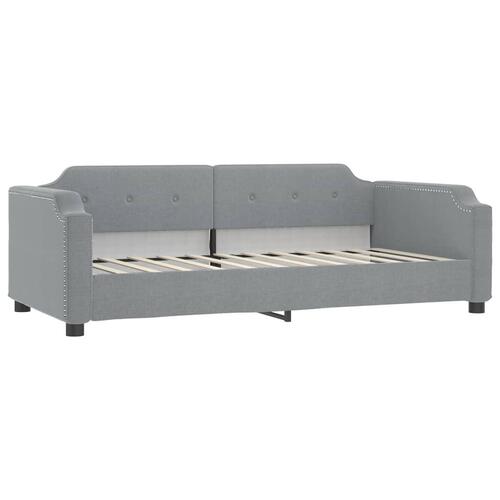 Daybed med udtræk og skuffer 100x200 cm stof lysegrå