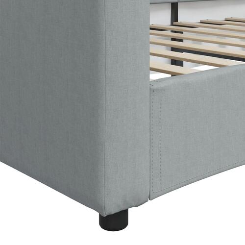 Daybed 90x190 cm stof lysegrå