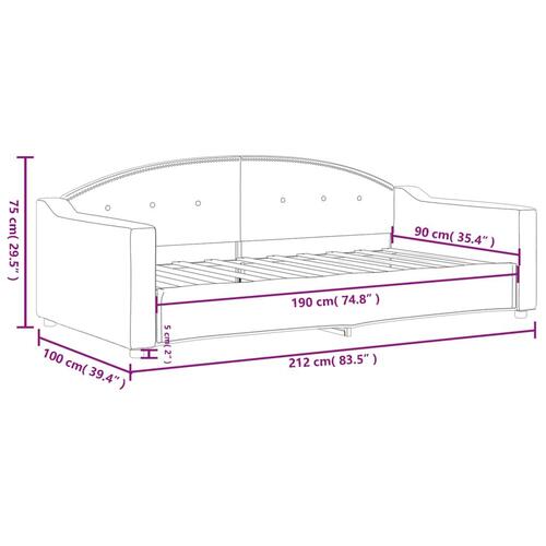Daybed 90x190 cm stof lysegrå