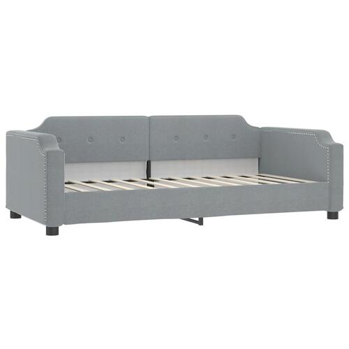 Daybed med madras 100x200 cm stof lysegrå