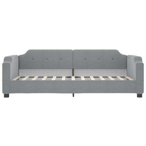 Daybed med madras 100x200 cm stof lysegrå