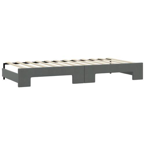 Daybed med udtræk og madras 90x190 cm stof mørkegrå