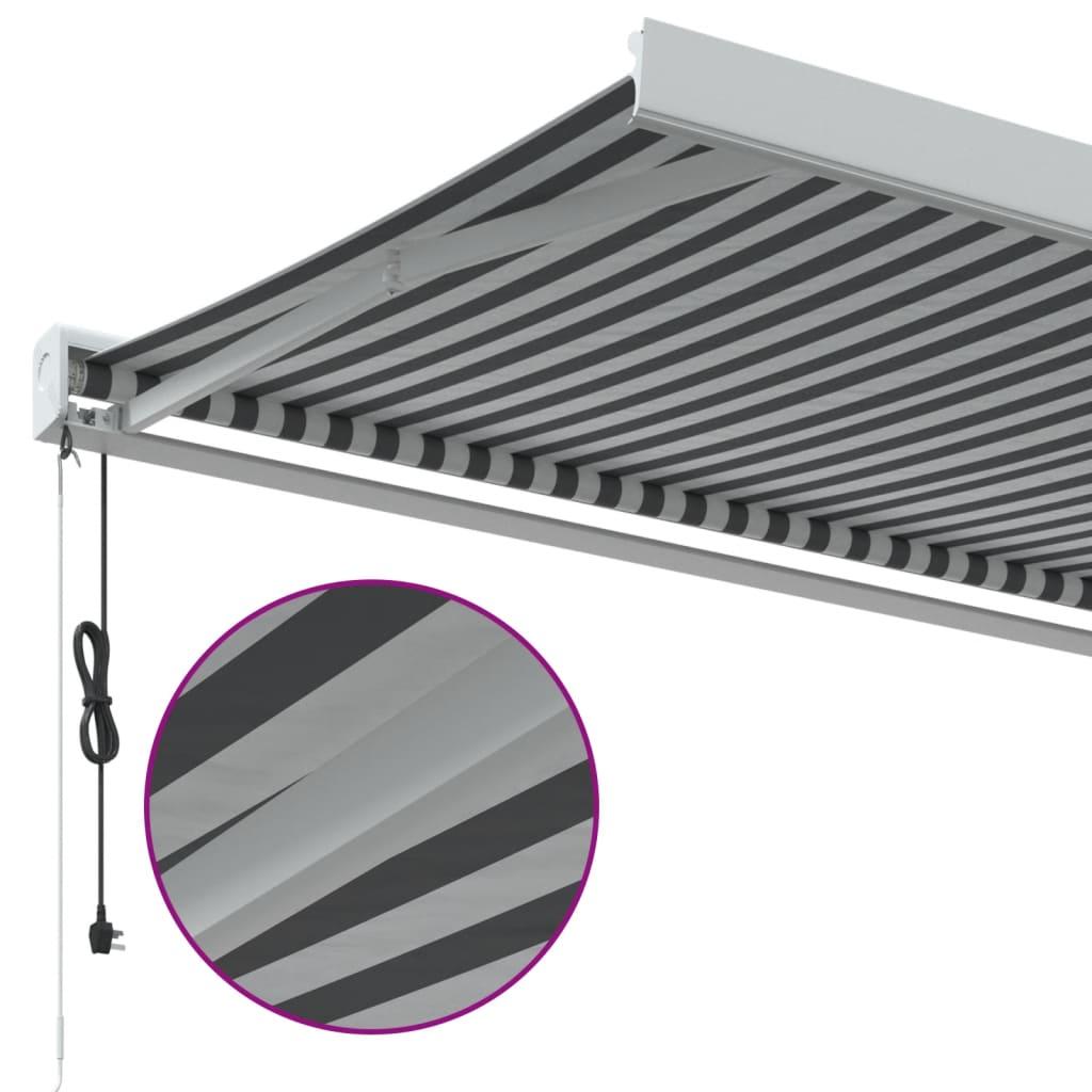 Foldemarkise 3x2,5 m stof og aluminium antracitgrå og hvid