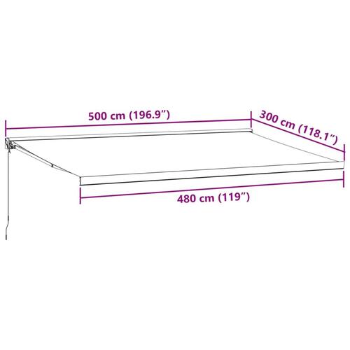 Markise 500x300 cm automatisk betjening brun