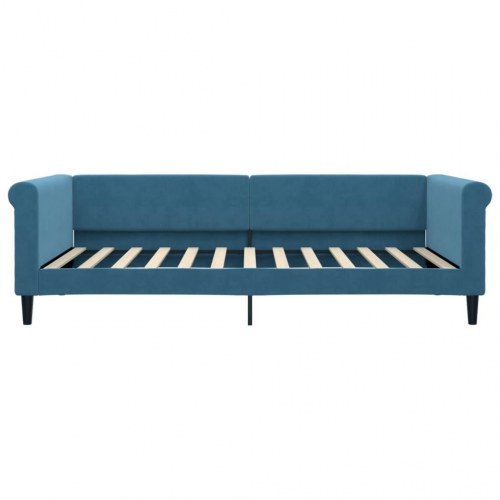 Daybed med madras 100×200 cm - velour, blå