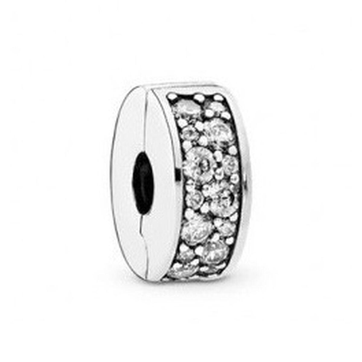 Charm Pandora pavé clip - sterling sølv 925 billede