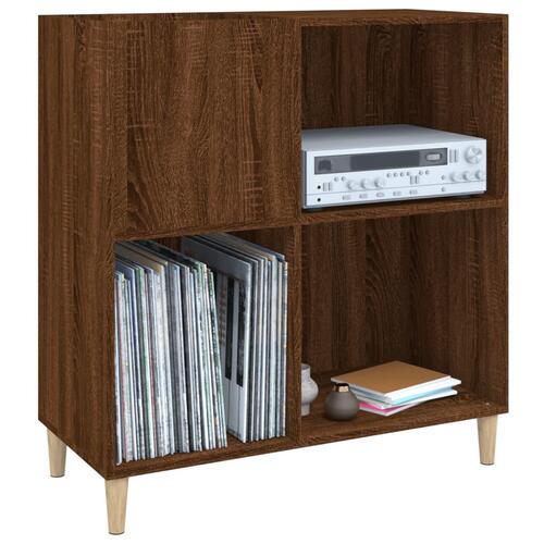 Vinylskab 84,5x38x89 cm konstrueret træ brun egetræsfarve