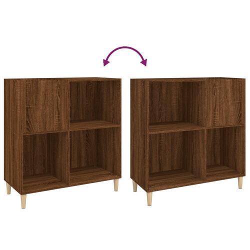 Vinylskab 84,5x38x89 cm konstrueret træ brun egetræsfarve