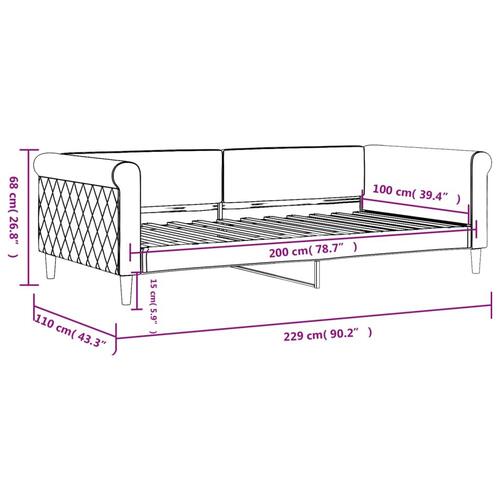 Daybed 100x200 cm velour blå