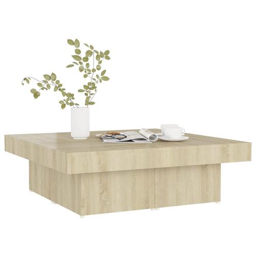 Sofabord 90x90x28 cm konstrueret træ sonoma-eg