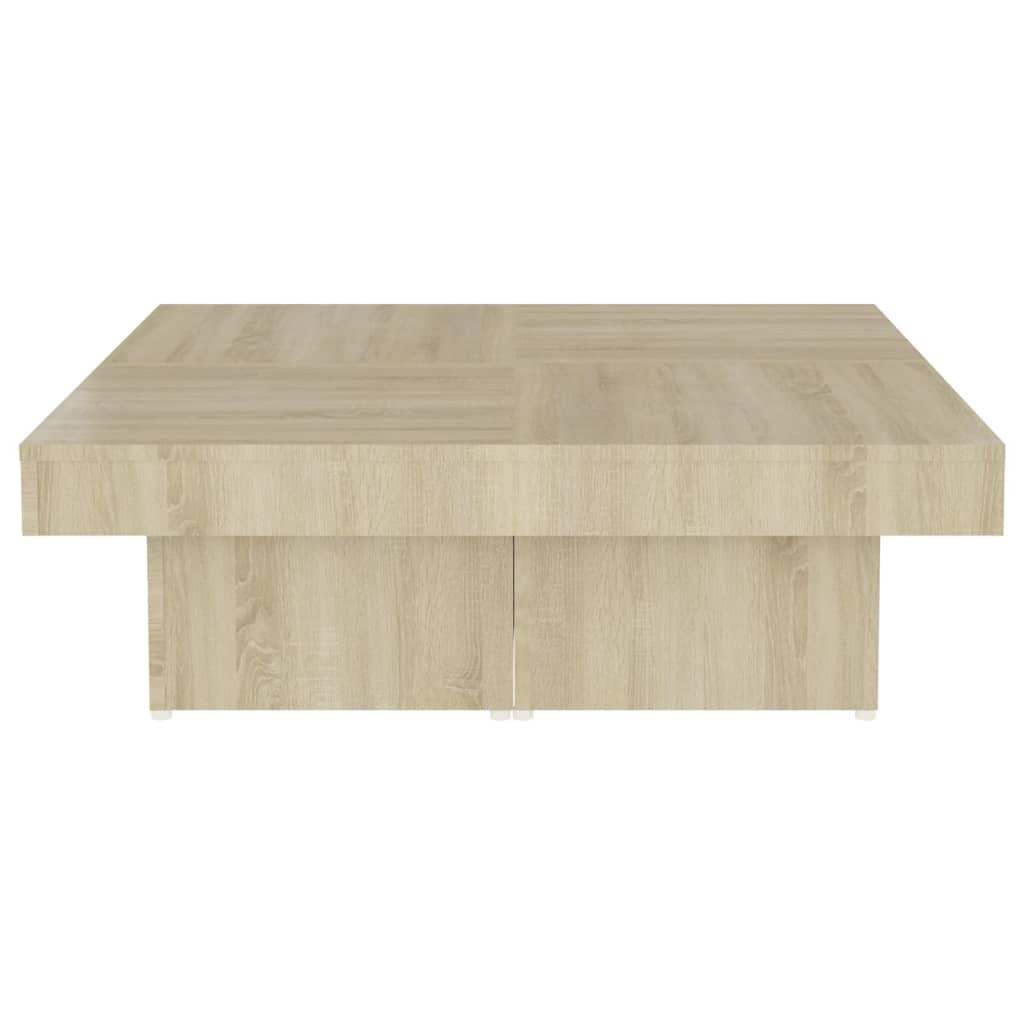 Sofabord 90x90x28 cm konstrueret træ sonoma-eg