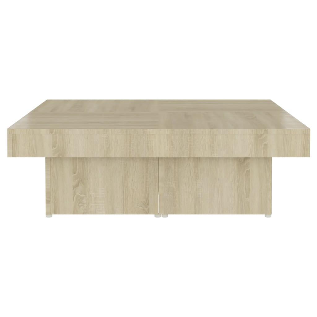 Sofabord 90x90x28 cm konstrueret træ sonoma-eg