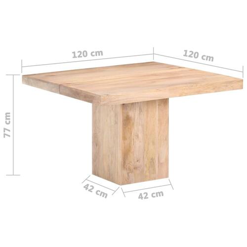 Spisebord 120x120x77 cm massivt mangotræ