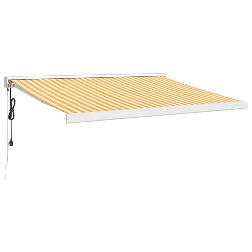 Foldemarkise 3,5x2,5 m stof og aluminium gul og hvid