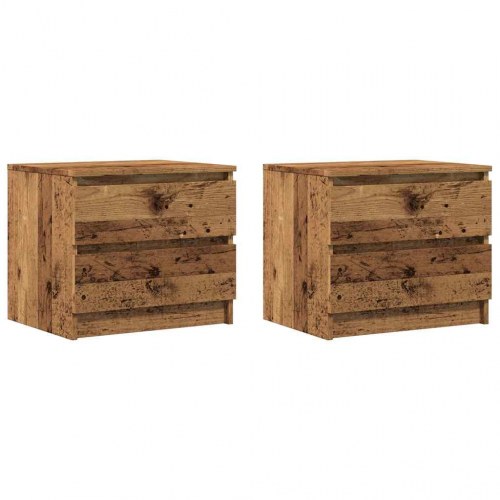 Sengeborde 2 stk. - 50×40×43,5 cm i konstrueret træ, gammelt trælook
