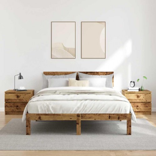 Sengeborde 2 stk. - 50×40×43,5 cm i konstrueret træ, gammelt trælook