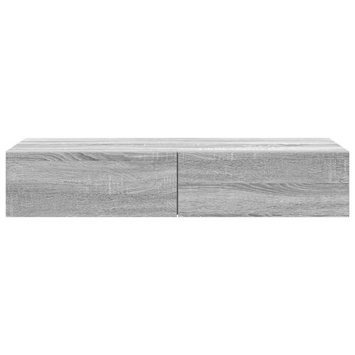 Væghylde med skuffer 100x36x19 cm konstrueret træ grå sonoma-eg