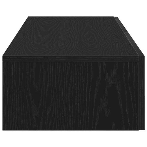 Væghylde med skuffer 100x36x19 cm konstrueret træ sort