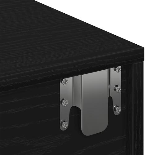 Væghylde med skuffer 100x36x19 cm konstrueret træ sort