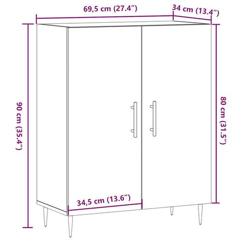 Skab 69,5x34x90 cm konstrueret træ kunsteg