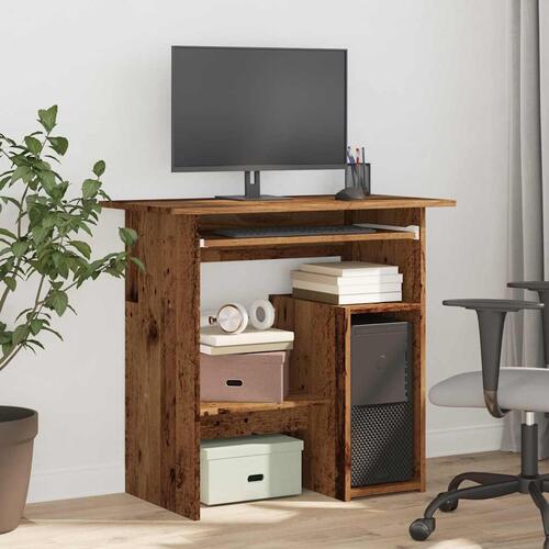 Skrivebord 80 x 45 x 74 cm konstrueret træ antikt træ