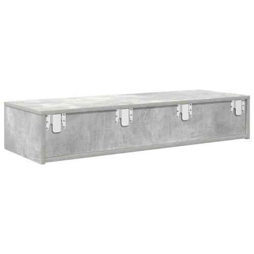 Væghylde med skuffer 100x36x19 cm konstrueret træ betongrå