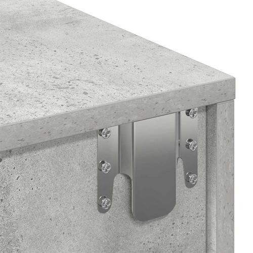 Væghylde med skuffer 100x36x19 cm konstrueret træ betongrå