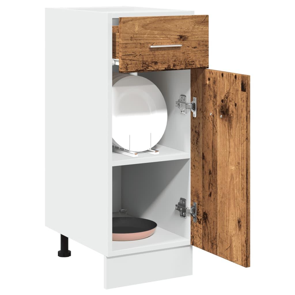 Underskab med skuffe 30x46x81,5 cm konstrueret træ antikt træ billede