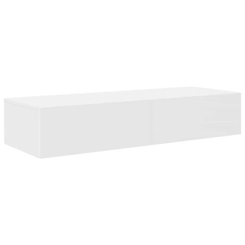 Væghylde med skuffer 100x36x19 cm konstrueret træ hvid