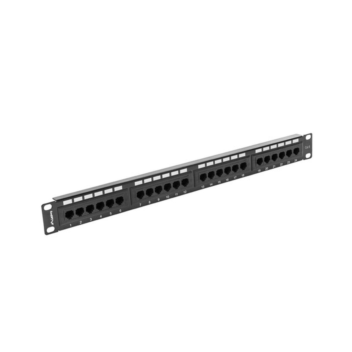 Lanberg 24-port Cat6 UTP patchpanel, 1U - sort billede