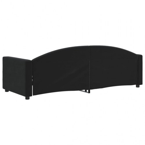 Daybed 80×200 cm i velour - sort sovesofa med lamelbund