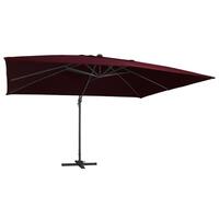 Hængeparasol m. LED-lys 400x300 cm bordeauxrød