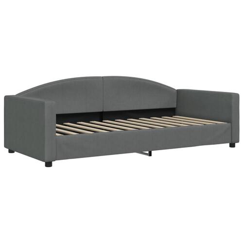 Daybed med udtræk og skuffer 90x200 cm stof mørkegrå