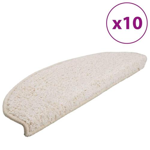 Trappemåtter 10 stk. 65x21x4 cm hvid