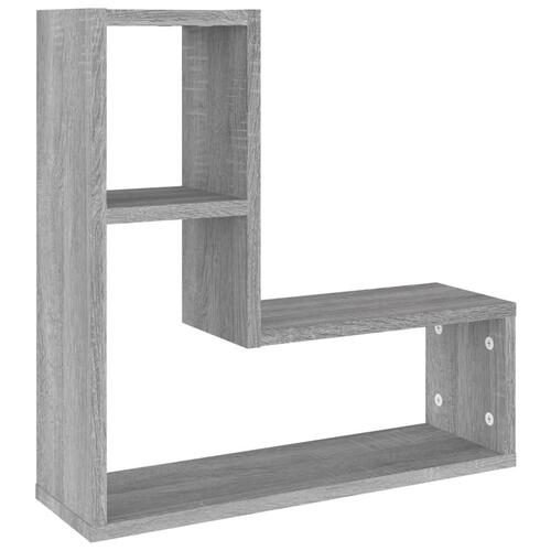 Væghylder 2 stk. 50x15x50 cm konstrueret træ grå sonoma-eg