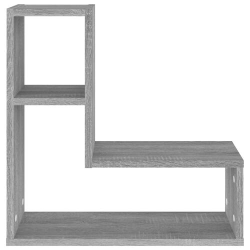 Væghylder 2 stk. 50x15x50 cm konstrueret træ grå sonoma-eg