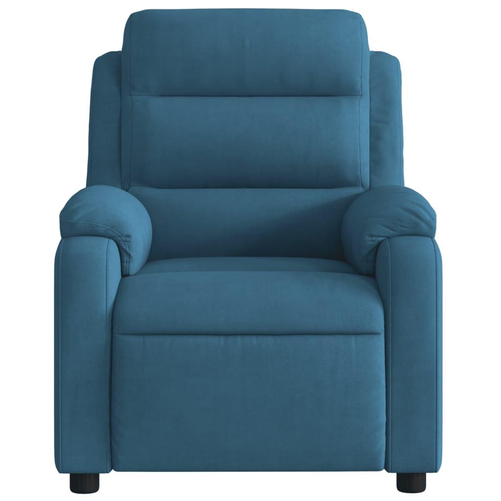 Massagestol velour blå