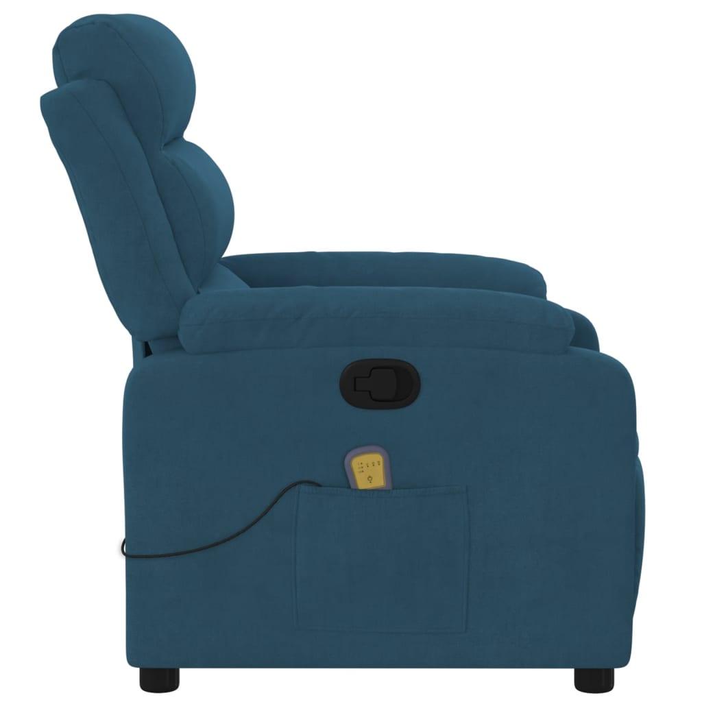 Massagestol velour blå