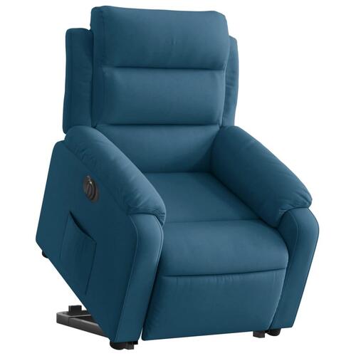 Løftestol velour blå