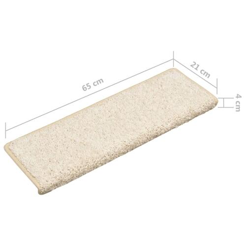 Trappemåtter 10 stk. 65x21x4 cm hvid