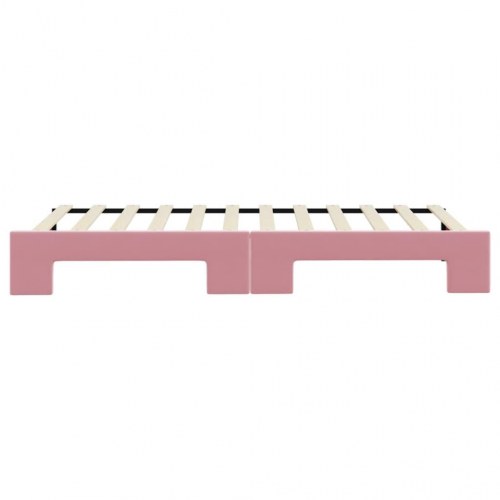 Daybed med udtræk 90 x 200 cm - lyserød velour