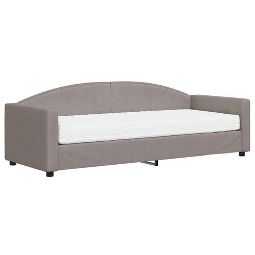 Daybed med madras 80x200 cm stof gråbrun