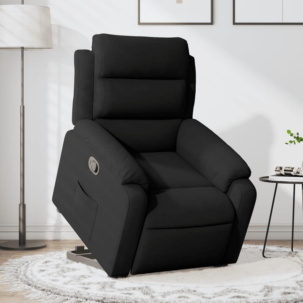 Løftestol velour sort
