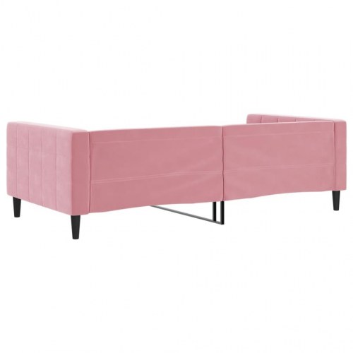 Daybed i velour 100 × 200 cm - lyserød sovesofa
