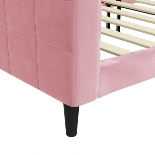 Daybed i velour 100 × 200 cm - lyserød sovesofa