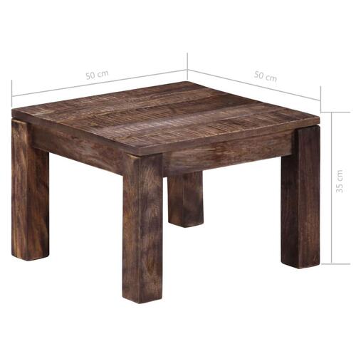Sofabord massivt mangotræ 50 x 50 x 35 cm