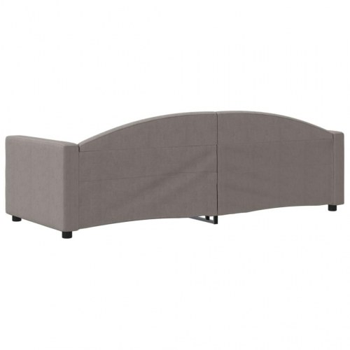 Daybed 80x200 cm i stof - gråbrun sengeramme med armlæn